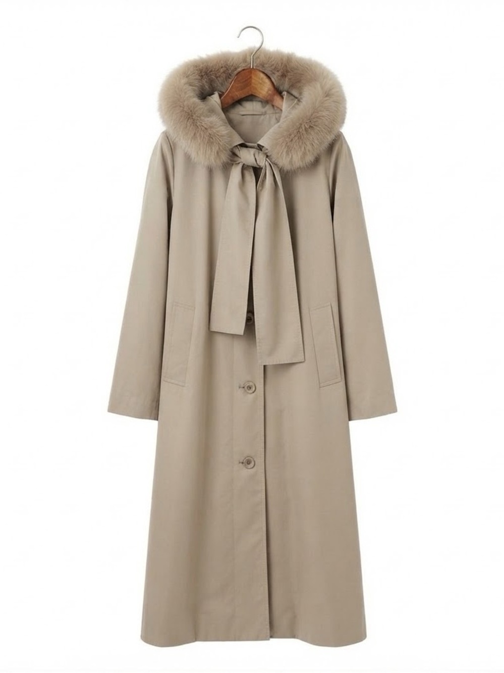 Vintage Nuage Long Parka Coat Genuine Fox Hood Sz 10